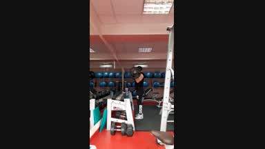 Train arms hard on gym