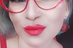 woman on red