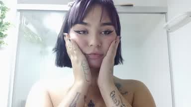 Slapping my cute face for daddy