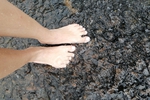 feet in the water