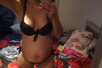 pregnant black swimsuit
