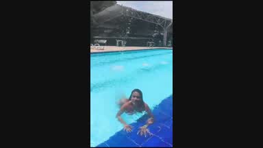 in the pool naked