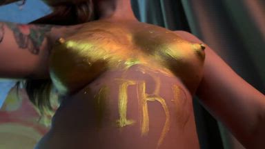 golden glitter stream
