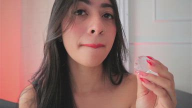 Teasing with ice in my lips ♥