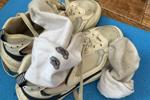 Sneakers and socks after sports
