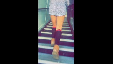 up the stairs