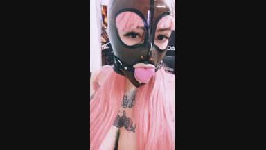 Mask latex and ball gag
