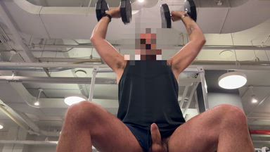 Showing off at the gym with my cock out