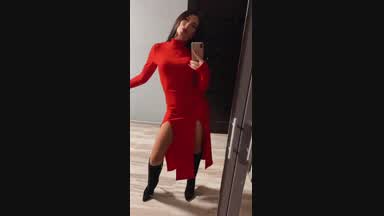red dress
