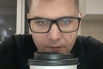 Me drinking a coffee