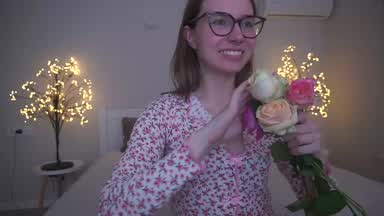 playing  with flowers