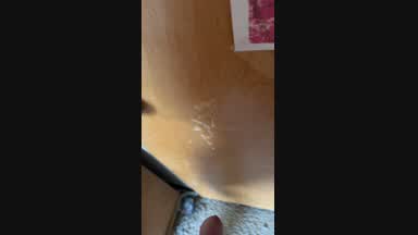Cumshot on door