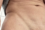 Freshly shaved abs and dick and balls