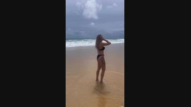 I'm on the beach (back view)