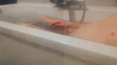 Blowing bubbles in bathtub