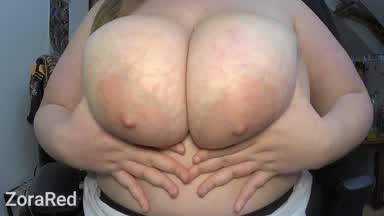 Huge tits slapped, oiled, bouncing