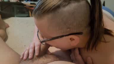BBW giving him the best Blow Job w/ cumshot in mou