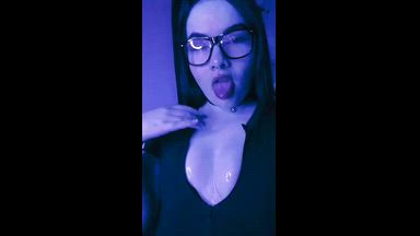 Spit on my shiny Boobs