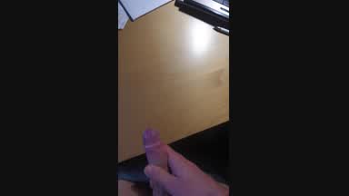 Cumshot on desk