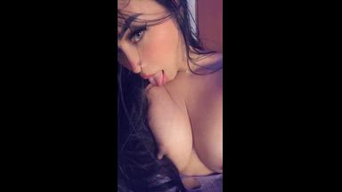 Licking my tits