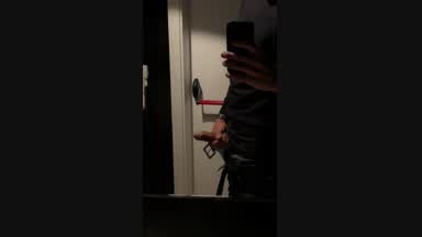 Hard dick at the toilet restaurant