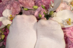 my feet with and without socks. close-up of toes