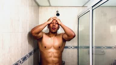 taking a shower