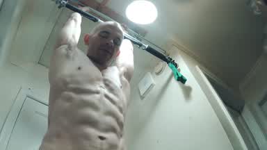 Naked Hanging Leg Raise Workout (MUTED)