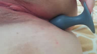 Anal play with butt plug