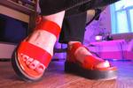 Sweet feet in red sandals