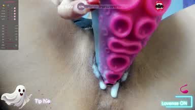 cumming with Mr. Tentacles