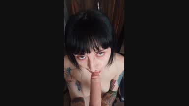 Deep Throat+ gag+ eat cum fake