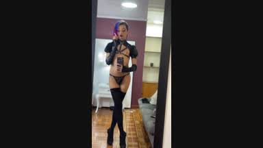 Sexy smoke in the mirror