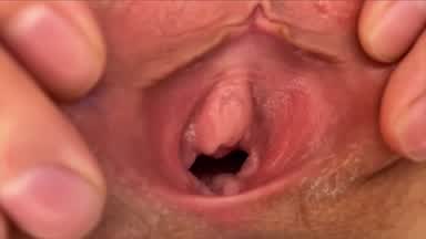 Gaping My Pussy. Spread pussy close up