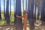 naked in a palm forest