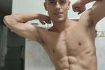 Hard dick and flex muscles