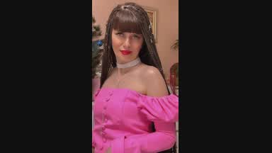 Pink blouse and leather pants