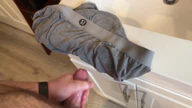 Cumming on my Lululemon boxer briefs