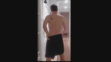 Streaptease with towel
