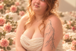 White innocence in rose petals