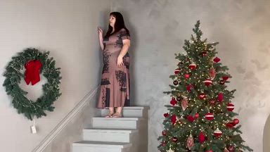 Sexy in an evening dress for Christmas