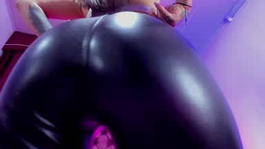 black pants leather show off