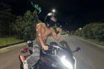 Sexy motorcyclist