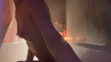 Estetic naked girl in bathroom