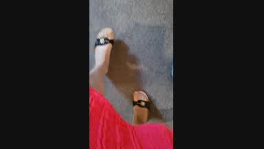 sissyslut6111 โ wooden sandals on carpet with sound