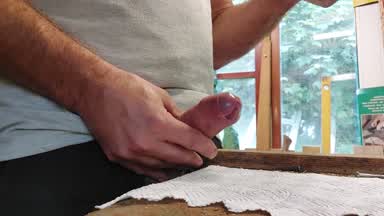 me — Cumming in the shed