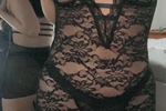 Sexy pics in black lingerie dress