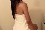 A sensual girl with white dress